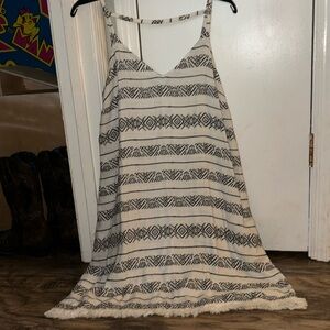 Boho Black and White Shift Dress